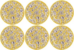 Casa Padrino conjunto de 6 platos de cerámica de lujo amarillo Ø 32 cm - Hecho en Italia Casa Padrino conjunto de 6 platos de cerámica de lujo amarillo Ø 32 cm - Hecho en Italia