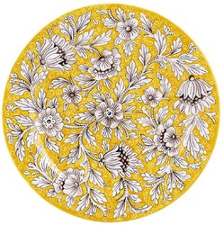 Casa Padrino conjunto de 6 platos de cerámica de lujo amarillo Ø 32 cm - Hecho en Italia Casa Padrino conjunto de 6 platos de cerámica de lujo amarillo Ø 32 cm - Hecho en Italia