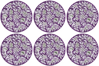 Casa Padrino luxury ceramic plates set of 6 purple Ø 32 cm - Made in Italy Casa Padrino luxury ceramic plates set of 6 purple Ø 32 cm - Made in Italy