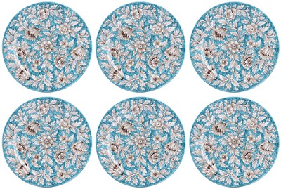Casa Padrino luxury ceramic plates set of 6 light blue Ø 32 cm - Made in Italy Casa Padrino luxury ceramic plates set of 6 light blue Ø 32 cm - Made in Italy