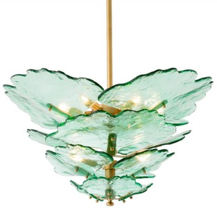 Casa Padrino lampadario di lusso verde / ottone antico Ø 83 cm