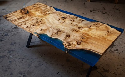 Casa Padrino mesa de comedor de lujo natural / azul / negro 240 cm