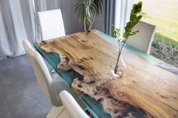 Luxus Esstisch Naturfarben Braun Grün