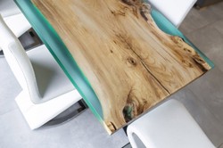 Luxus Esstisch Naturfarben Braun Grün