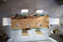 Luxus Esstisch Naturfarben Braun Grün