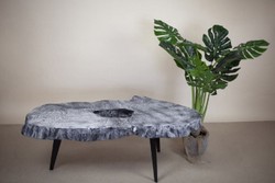 Casa Padrino table basse de luxe gris / noir 100 x 60 x H. 50 cm