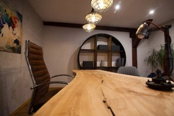 Casa Padrino scrivania di lusso naturale / nero 140 cm