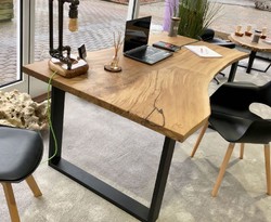 Casa Padrino scrivania di lusso naturale / marrone / nero 140 cm