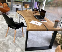 Casa Padrino scrivania di lusso naturale / marrone / nero 140 cm