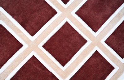 Casa Padrino Luxus Teppich mit Mäander Muster Bordeauxrot / Creme 300 x 400 cm