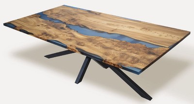 Casa Padrino mesa de comedor de lujo marrón / azul / negro 250 cm