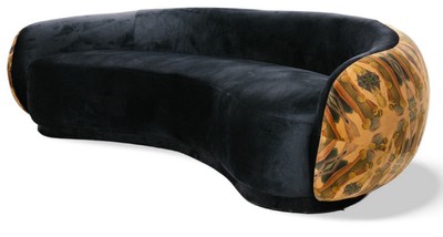 Casa Padrino luxury sofa black / beige / multicolored 260 cm