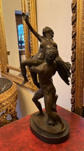 Casa Padrino Jugendstil Bronze Deko Skulptur Mann & Frau H. 70 cm