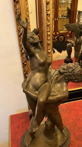 Casa Padrino Jugendstil Bronze Deko Skulptur Mann & Frau H. 70 cm