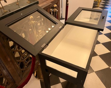 Casa Padrino Landhausstil Ladenvitrine Schwarz / Weiß 110 cm