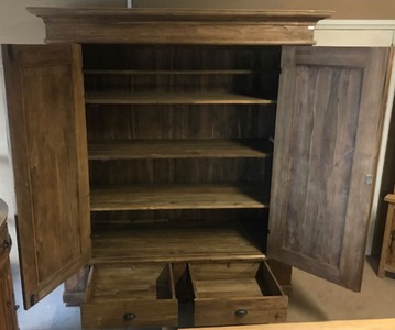 Casa Padrino Landhausstil Teakholz Schlafzimmer Schrank Braun 188 cm