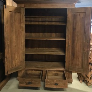 Casa Padrino Landhausstil Teakholz Schlafzimmer Schrank Braun 165 cm