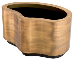 Casa Padrino luxury stainless steel flower pot vintage brass / black 100 cm