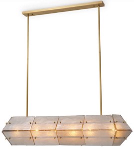Casa Padrino Lampadario di Lusso Ottone Antico / Grigio 130 cm