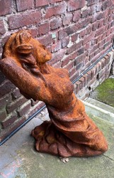 Jugendstil Garten Terrassen Deko Skulptur Figur Frau Rost