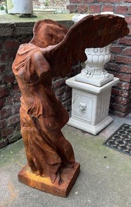 Casa Padrino Sculpture de Décoration de Jardin Art Nouveau en Fonte Rouille H. 97 cm
