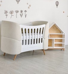 Casa Padrino cama de bebé de lujo blanco / crema / natural 145 cm