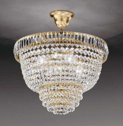 Casa Padrino Luxury Baroque Crystal Hanging Lamp Gold Ø 33 cm - Made in Italy