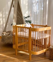Casa Padrino Lit Bébé de Luxe en Bois Massif Naturel 95 cm