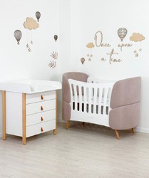 Casa Padrino Cama de Bebé de Lujo Blanco / Gris / Natural 145 cm