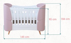 Casa Padrino Cama de Bebé de Lujo Blanco / Gris / Natural 145 cm