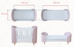 Casa Padrino Cama de Bebé de Lujo Blanco / Gris / Natural 145 cm