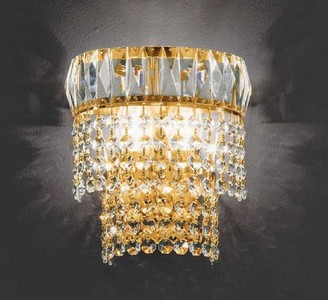 Casa Padrino Lámpara de Pared de Lujo de Cristal Barroco Oro A. 18 cm - Hecho en Italia