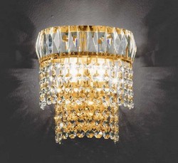 Casa Padrino Applique Murale Baroque de Luxe en Cristal Or H. 18 cm - Fabriquée en Italie