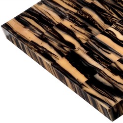 Luxus Schmuckschatulle Schmuckkasten Aufbewahrungsbox Naturfarben Schwarz Messing