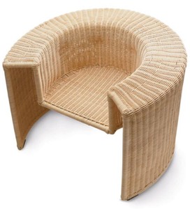 Luxus Rattan Wohnzimmer Hotel Sessel Naturfarben