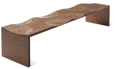 Luxus Massivholz Gartenbank Naturfarben Braun
