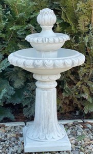 Casa Padrino Fuente Barroco Blanco / Gris Ø 51 x A. 91 cm