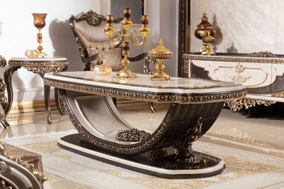 Casa Padrino Luxus Barock Beistelltisch Creme / Dunkelbraun / Gold