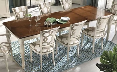 Casa Padrino table à manger extensible baroque de luxe marron / crème blanc - Fabriqué en Italie Casa Padrino table à manger extensible baroque de luxe marron / crème blanc - Fabriqué en Italie