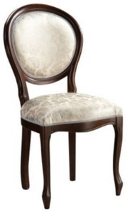 Luxus Barock Esszimmer Stuhl Creme Muster Dunkelbraun