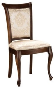 Luxus Barock Esszimmer Stuhl Gold Muster Dunkelbraun