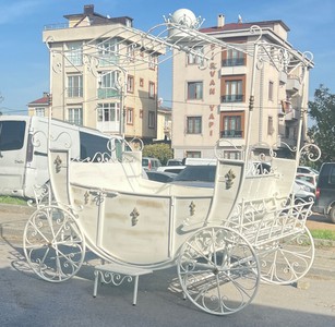 Casa Padrino carro decorativo barroco blanco - versión pesada - jardín Casa Padrino carro decorativo barroco blanco - versión pesada - jardín