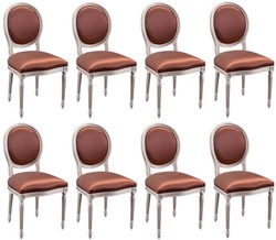 Casa Padrino ensemble de 8 chaises de salle à manger baroque de luxe bordeaux rouge / blanc Casa Padrino ensemble de 8 chaises de salle à manger baroque de luxe bordeaux rouge / blanc