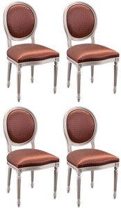 Casa Padrino set di 4 sedie da pranzo barocco di lusso bordeaux rosso / bianco Casa Padrino set di 4 sedie da pranzo barocco di lusso bordeaux rosso / bianco