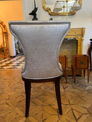 Casa Padrino luxury Art Deco dining chair silver / dark brown