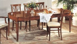 Casa Padrino set da sala da pranzo Biedermeier di lusso marrone scuro - Fatto in Italia