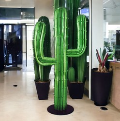 Luxus XXL Deko Kaktus Grün Schwarz