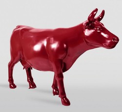 Casa Padrino luxury XXL decorative sculpture cow red 225 cm