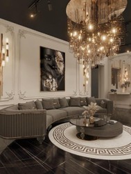 Casa Padrino sofá de 4 plazas Art Deco de lujo gris oscuro / oro 400 cm