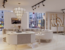 Casa Padrino sofá de 4 plazas Art Deco de lujo gris / blanco / oro 400 cm Casa Padrino sofá de 4 plazas Art Deco de lujo gris / blanco / oro 400 cm